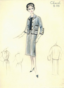 Vintage Chanel Fashion Sketch